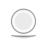 Vintage White / Black Rim Round Plate 265mm melamine