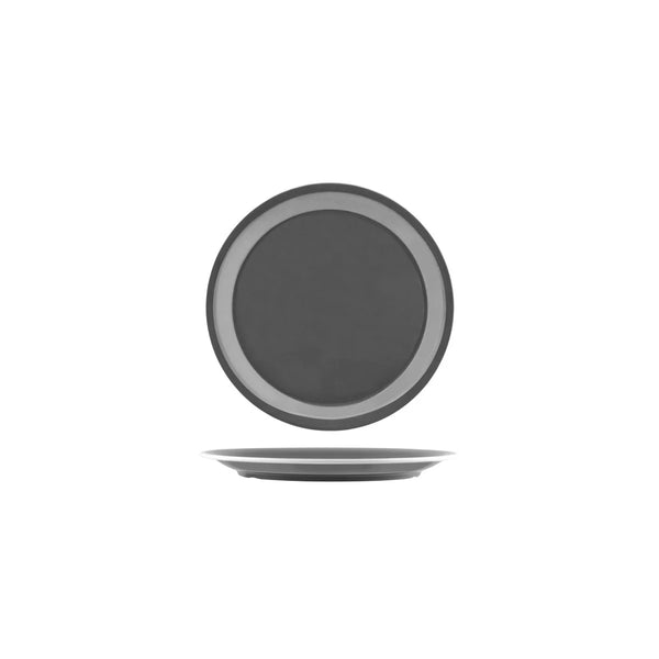 Vintage Grey / White Rim Round Plate 190mm