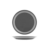 Vintage Grey / White Rim Round Plate 265mm melamine 