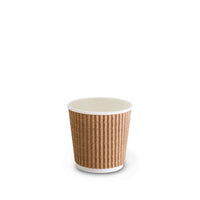 Natural Brown 4oz Triple Wall Corrugated Hot Cup Box 500 Cups 4TWC-NB