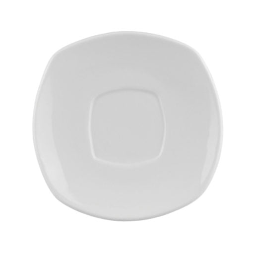 White L.F Small Square Saucer 130mm