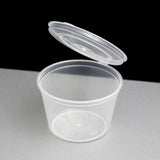 Sauce Container Round 30ml Plastic With hinged Lid Pack of 50 Containers