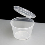 Sauce Container Round 28 ml Plastic With hinged Lid Pack of 50 Containers