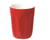 ( Box of 6 ) Coffee Cup Red 220ml No Handle Ribbed