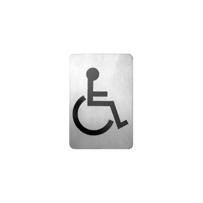 Disabled Wall Sign Large Stainless Steel With Adhesive Back 13cm x 13cm