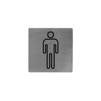 male wall sign stainless steel wit adhesive back 