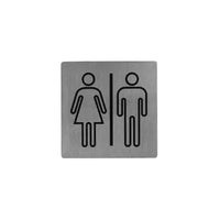 restroom wall sign stainless steel with adhesive back 13cm 