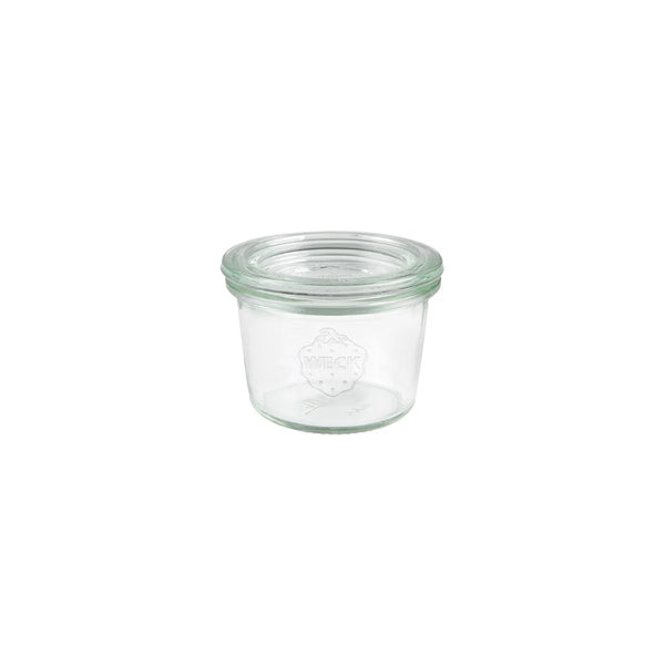 small glass weck storage jar and lid clear