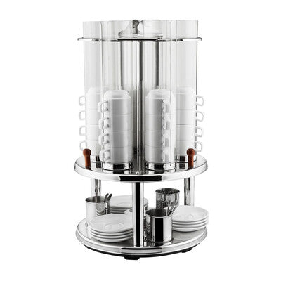 Revolving Cup Dispenser stainless steel with acrylic chamber