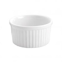 Souffle Dish Ribbed White Long Fine 65 x 30mm 40ml