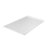 Rectangular melamine white plate platter on a white background
