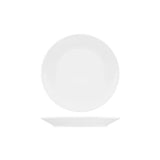 White ceramic plate on a white background