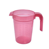burgundy measuring cup with handle on a white background