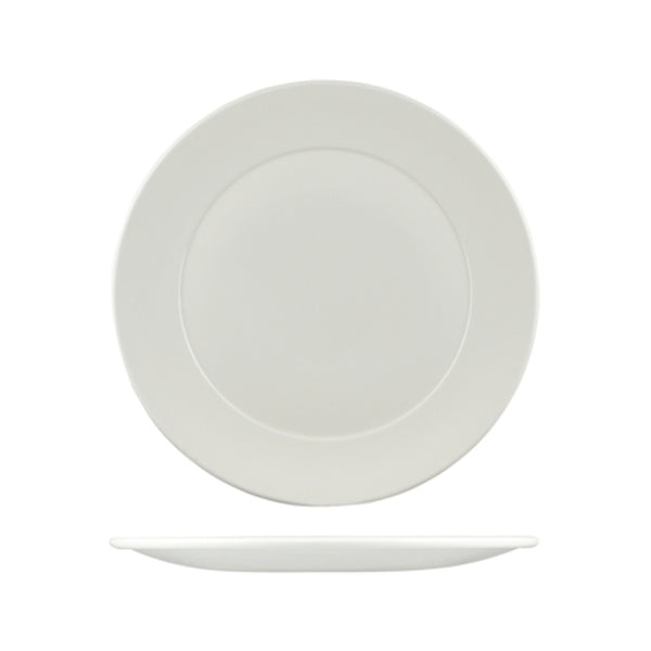 Dinner Plate White Wide Rim 32.5cm Long Fine 9907 Mornington