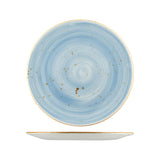 Round Coupe Plates 325mm Grey Rustic Blue 9934-BL