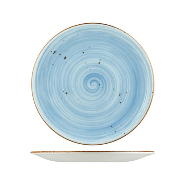 Rustic Blue Round Coupe Plates 275mm