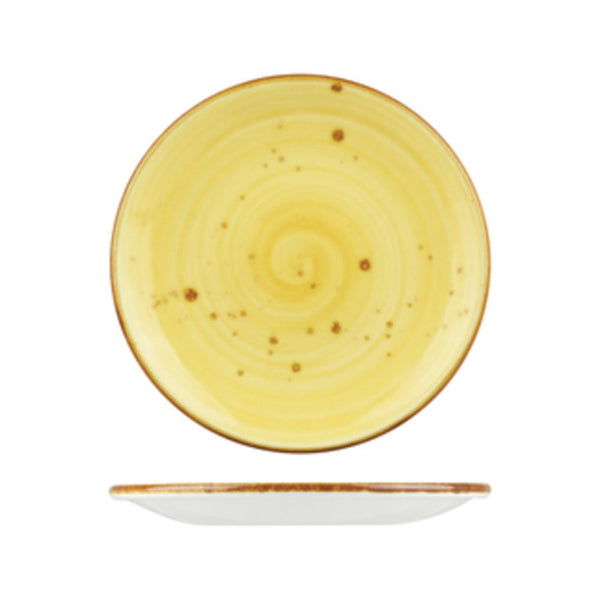 Rustic Yellow Round Coupe Plates 145mm