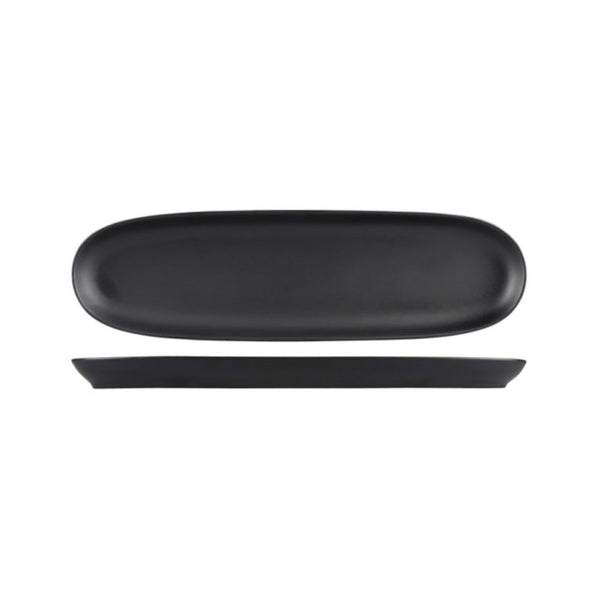 Satin Black Natural Satin Baguette Platters 340x100mm 