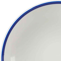 Round Coupe Bowl White Retro with Blue Rim Diameter  310mm 2400ml Churchill