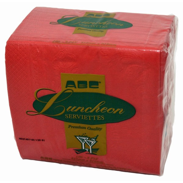 red 2 ply lunch napkin pack 100