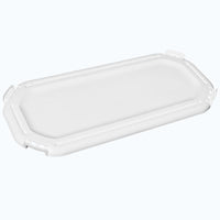 Natural Rectangular plastic lid on a white background