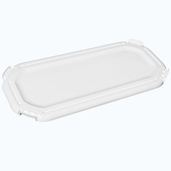 Natural Rectangular plastic lid on a white background