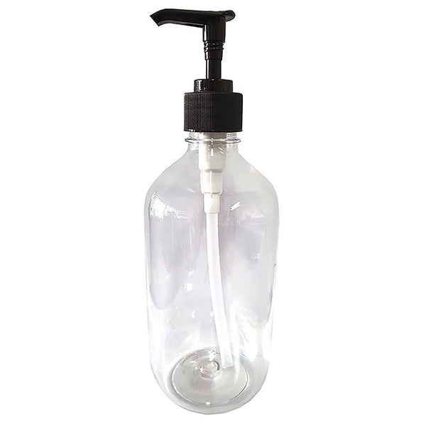 500ml clear plastic Bottle and black pump top