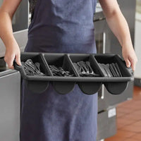 Cutlery Storage Draw Box 4 Compartment Black Tray