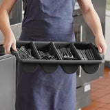 Cutlery Storage Draw Box 4 Compartment Black Tray