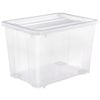 ALL SET 15L Clear Storage Tub with Wheels & Lid – Stackable Rolling Organizer