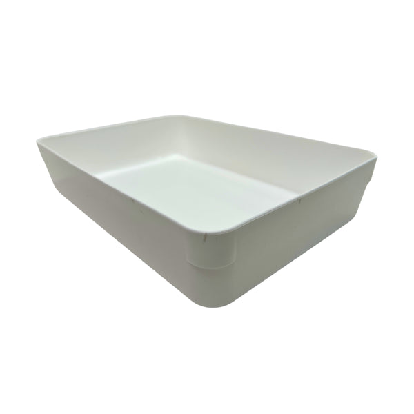 White plastic deli display dish container