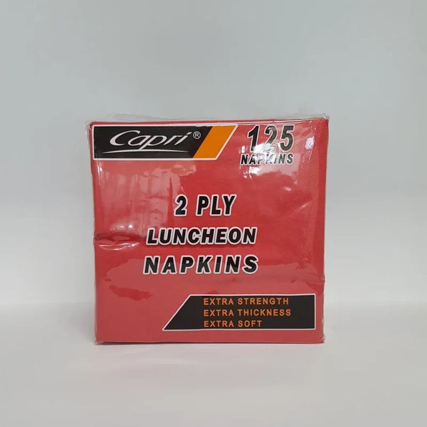 Red Lunch Napkin 2 Ply PACK 100 315mm x 315mm