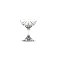 Clear polycarbonate plastic glass coupe on a white background