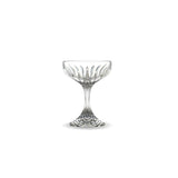 Clear polycarbonate plastic glass coupe on a white background