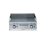 700XP Gas Griddle Plate with Smooth/Ribbed Brushed Chrome Plate 800mm
