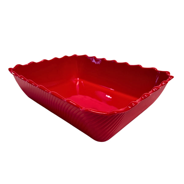 Extra Large Red Melamine Rectangle Dish Scallop Bowl 408mm x 306mm x 74mm FDSB6PP-RED