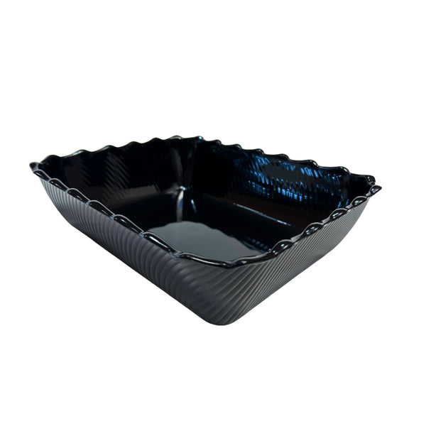 Melamine Black XL Rectangle Dish Scallop Bowl 332mm x 264mm x 84mm FDSB2PP-BK