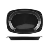 Oval Plastic Plates Large Black