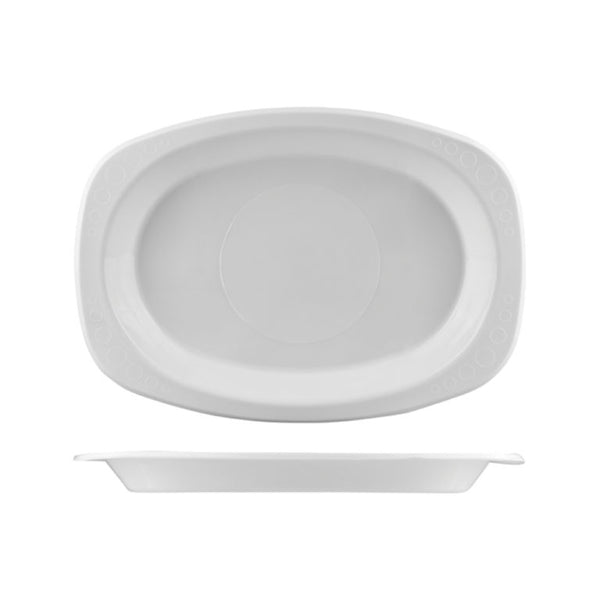 Oval Plastic Plates LARGE- 210x300mm– WHITE GFOL