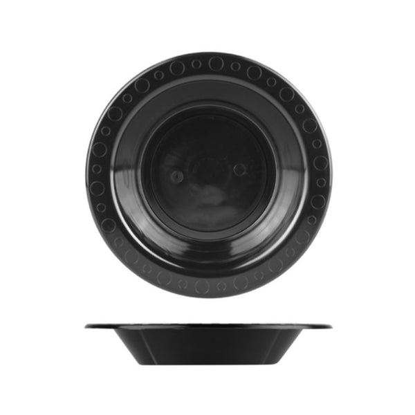 Black Shallow Plastic Bowls 180mm