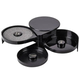 glass 3 compartment glass rimmer salt station black plastic