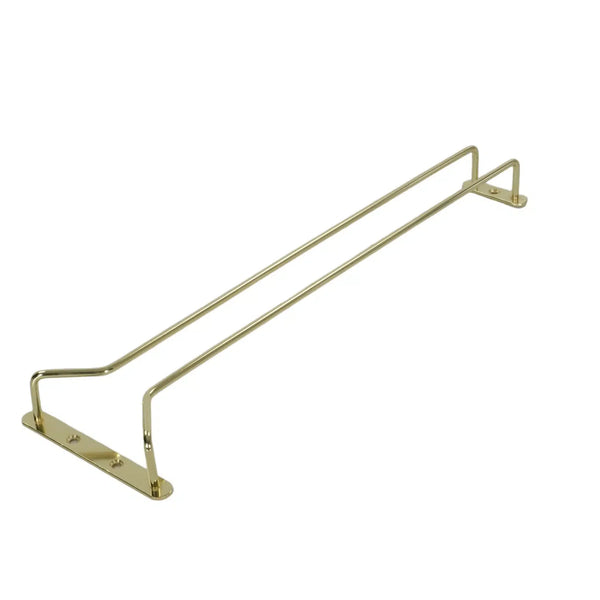 Brass Overhead Hanging Glass Rack Single Row 40cm Includes Mounting Screws