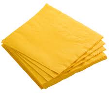 Paper Dinner Napkin  Golden Yellow  2 Ply Disposable 400mm x 400mm Party Pack 100