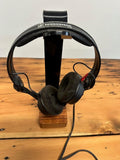 Headphone & Hat Stand Black Wood With Black Stand