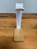 Headphone & Hat Stand Timber Tassie Oak With  White Stand