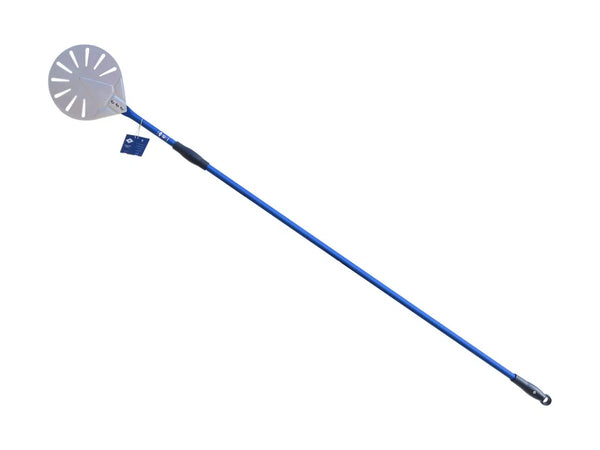 Pizza Paddle Round Perforated Blue Aluminium Plain 20cm Head 150cm Handle