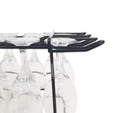 Black Glass Basket Wine Champagne Breakstop Hanging Rack 17172 Upside Down Racks