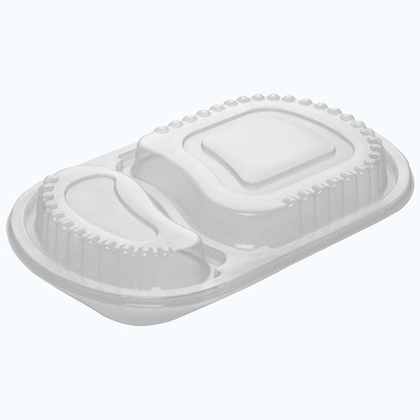 PP Raised Lid for Oval Compartment Meal Trays