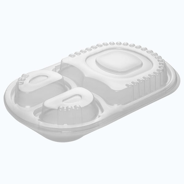PP Raised Lid for Oval Compartment Meal Trays oval