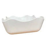 White MTA SAN bowl with wavy rim on a white background